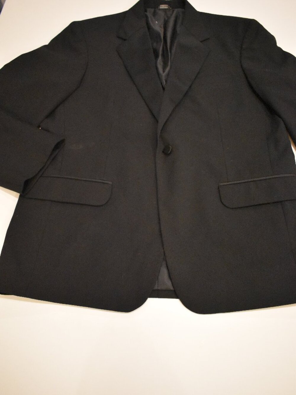 Men's 42R Joseph & Feiss International Black 100% Wool Tuxedo Suit Jacket Blazer